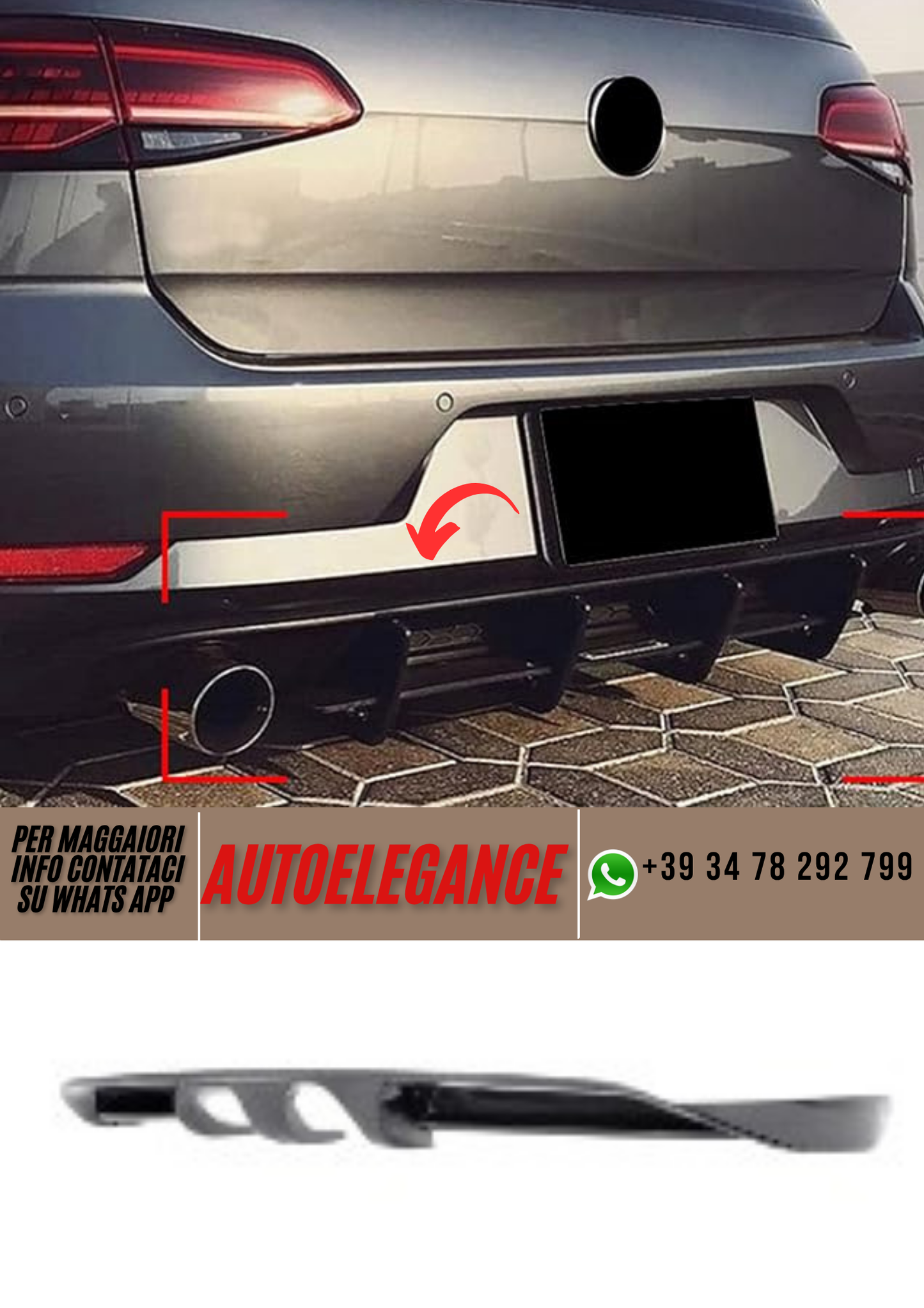 ❤️  Diffusore paraurti posteriore ADATTO PER VW GOLF VII ❤️