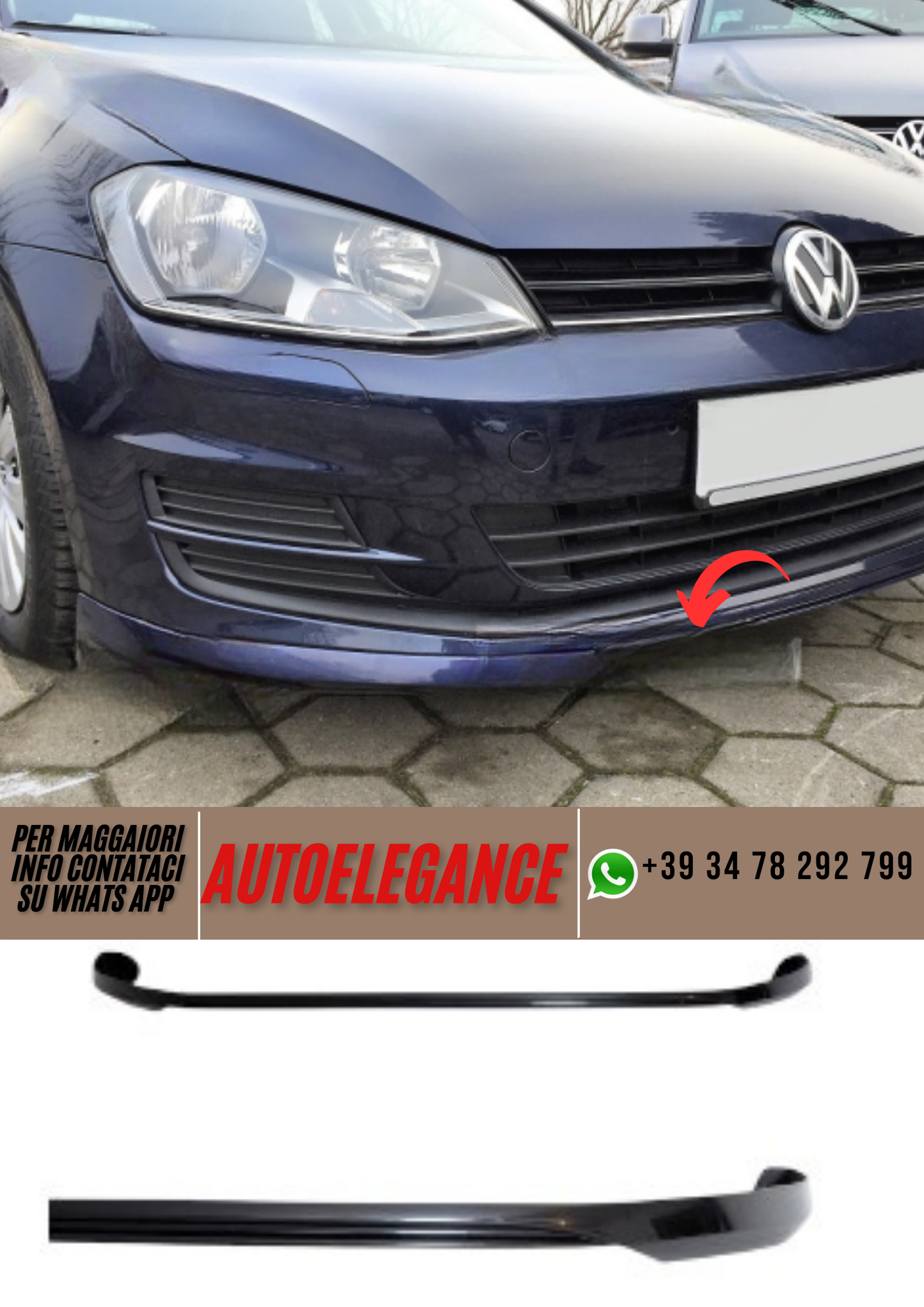 ❤️  Spoiler paraurti anteriore ADATTO PER VW GOLF VII ❤️