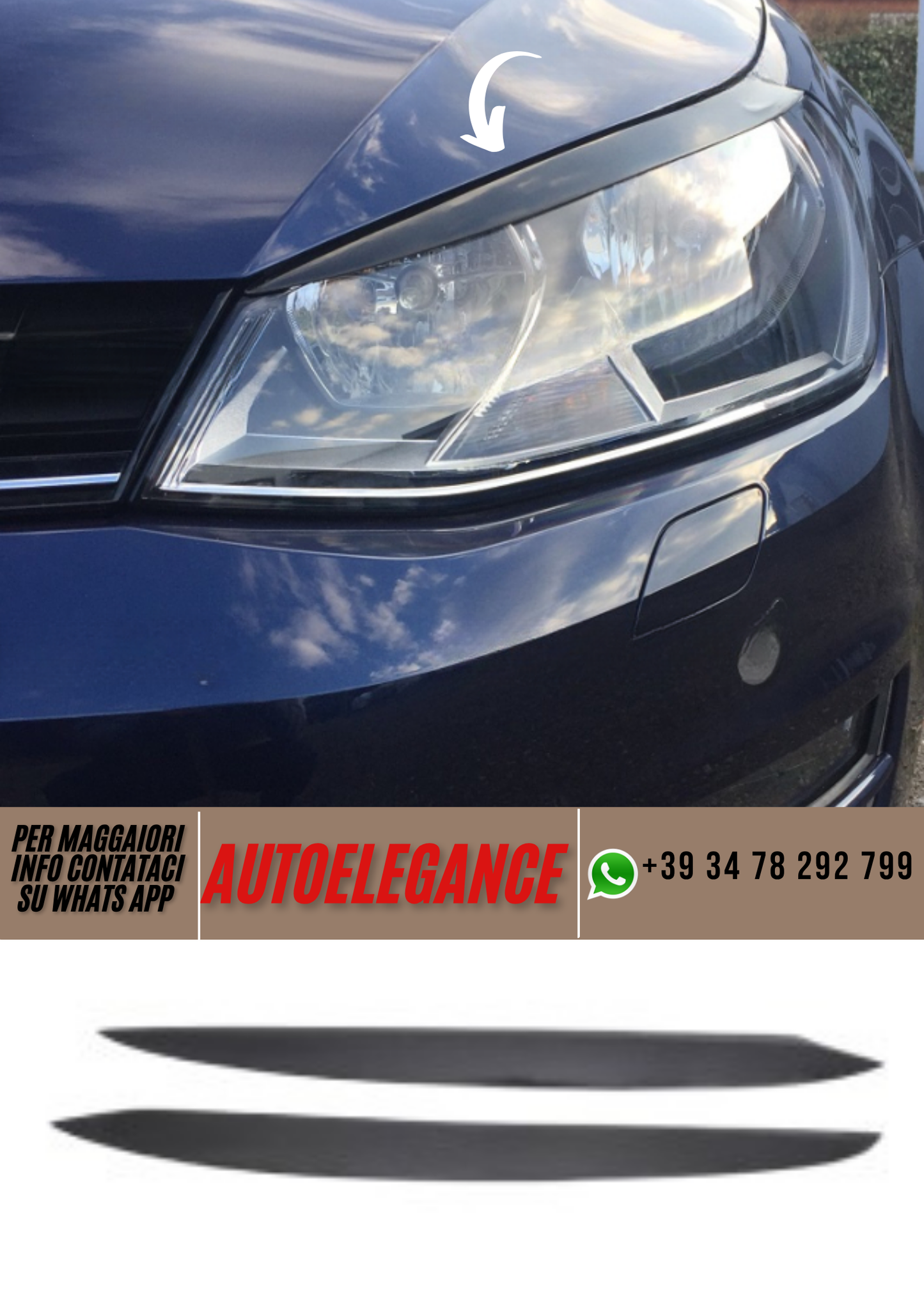 ❤️ Sopracciglia per fari ADATTO PER VW GOLF VII ❤️