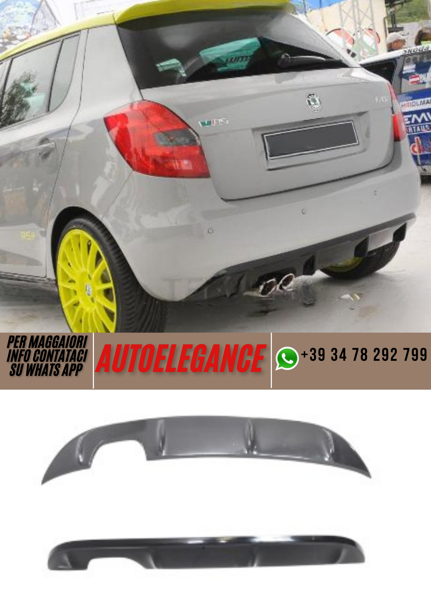 ❤️Spoiler paraurti posteriore ADATTO PER SKODA FABIA 2❤️