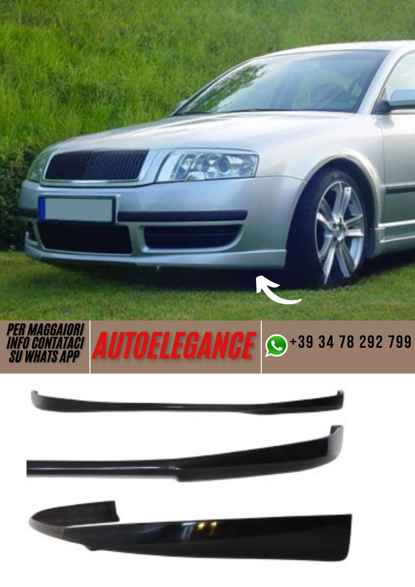 ❤️Spoiler paraurti anteriore ADATTO PER SKODA SUPERBO 1❤️