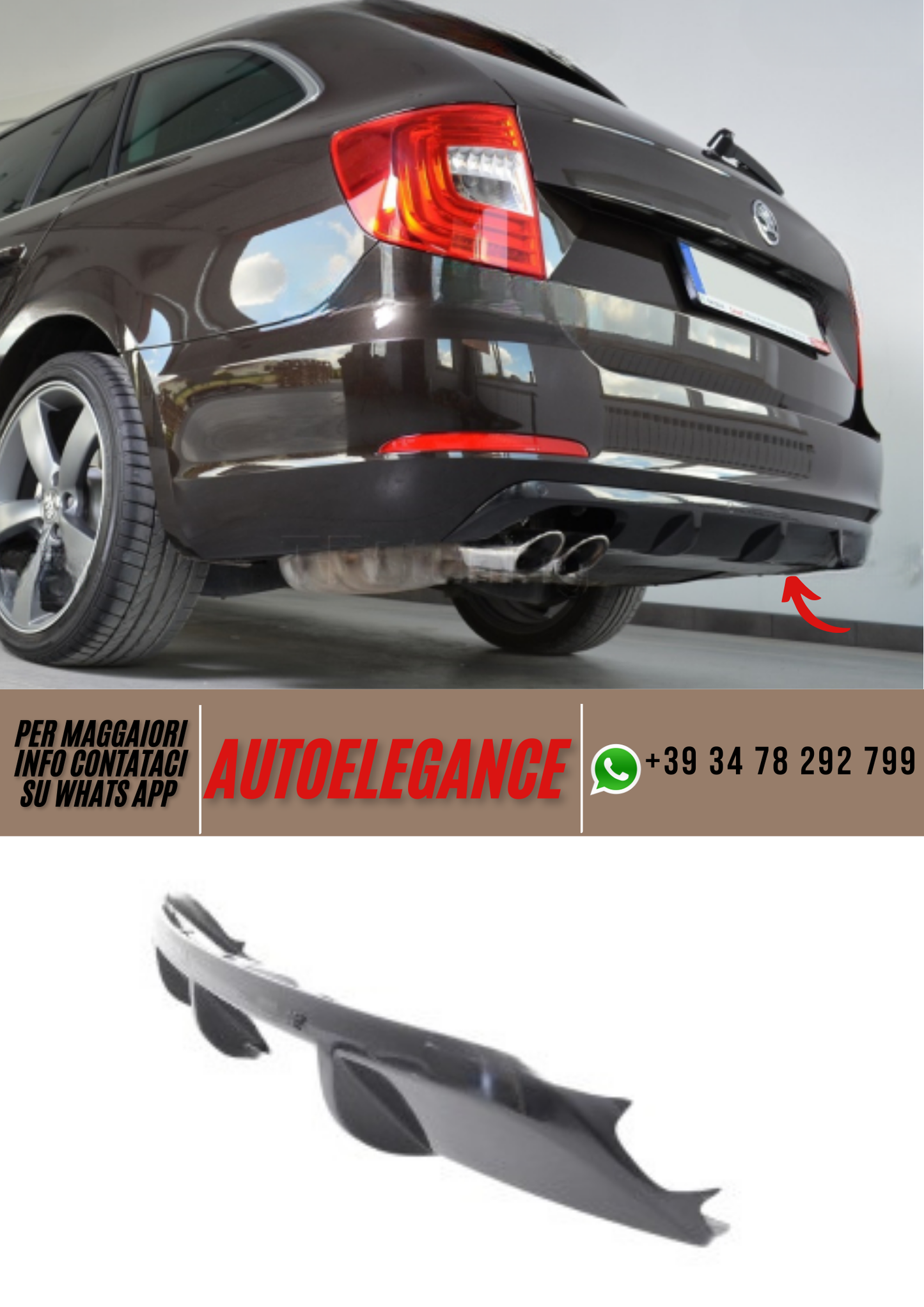 ❤️Spoiler paraurti posteriore  ADATTO PER SKODA SUPERBO 2❤️
