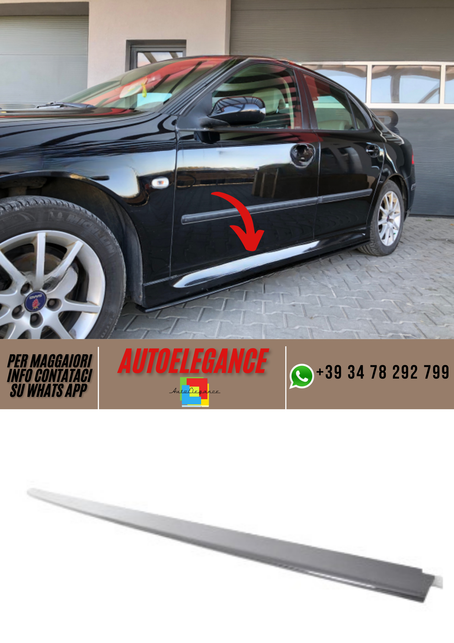 ❤️Porte Minigonne Spoiler SAAB 9-3 2002-2007❤️