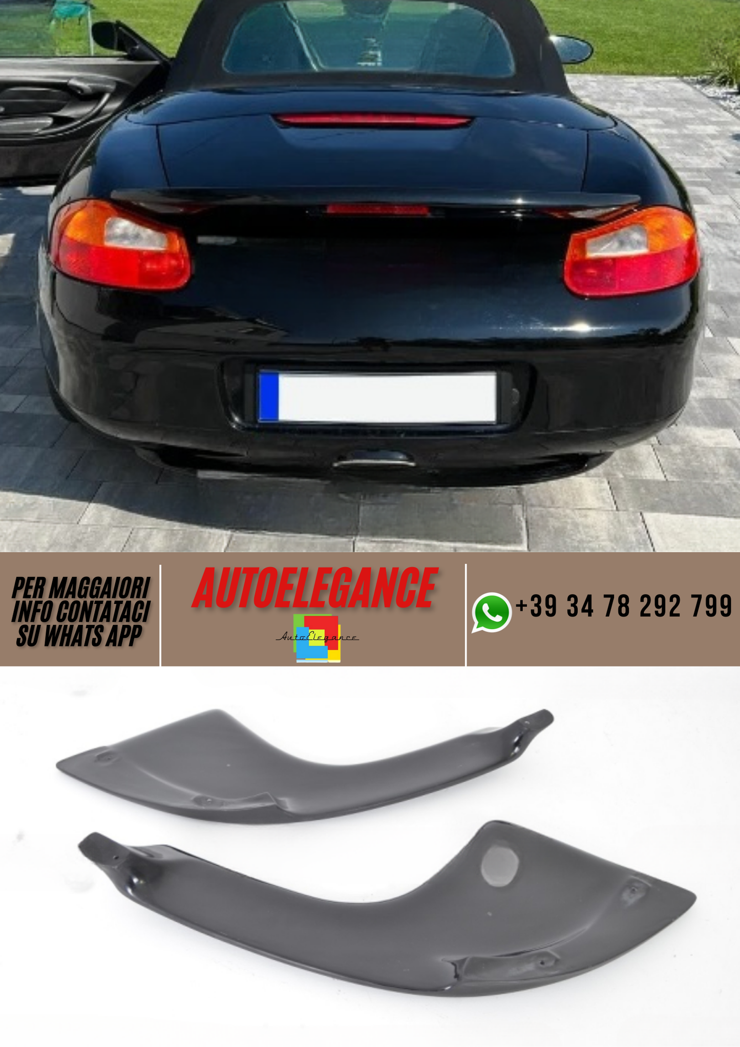 ❤️Spoiler paraurti posteriore 2 pezzi PORSCHE BOXSTER 986 1996-2002❤️