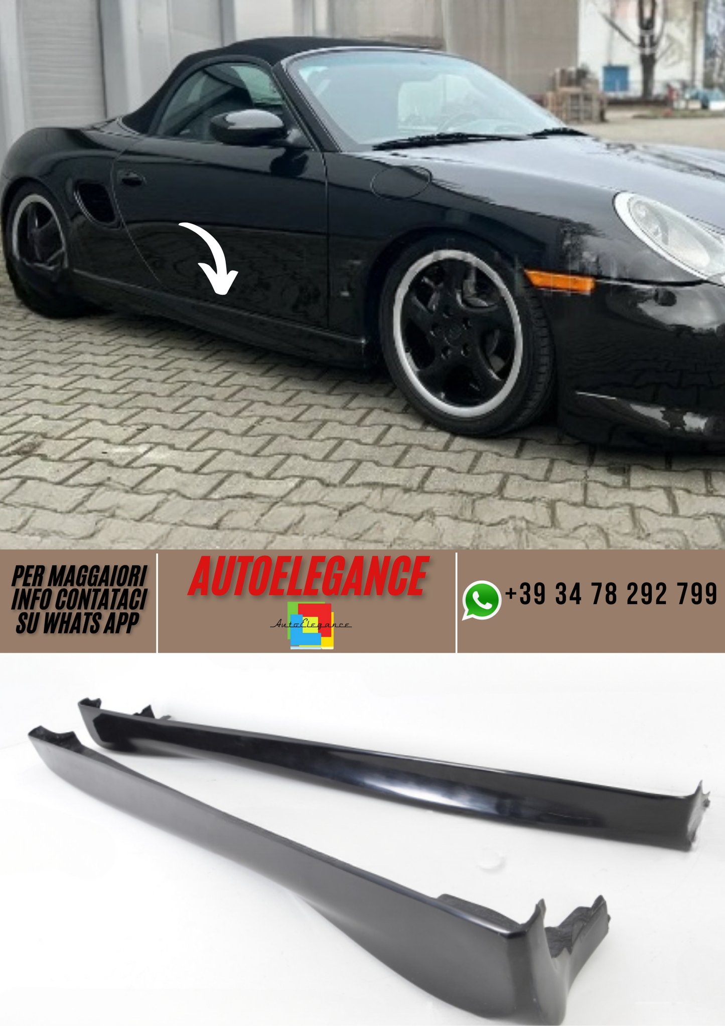❤️Minigonne laterali spoiler PORSCHE BOXSTER 986 1996-2002❤️