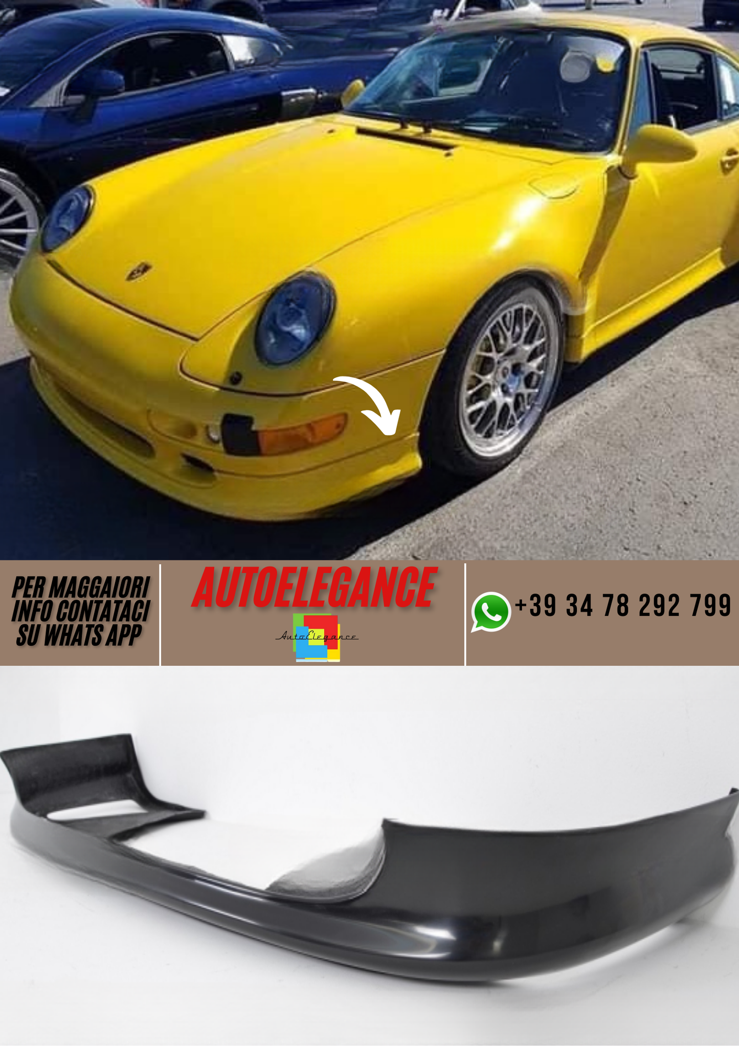 ❤️Spoiler anteriore mantovana PORSCHE 911 993 TURBO 1994-1998❤️