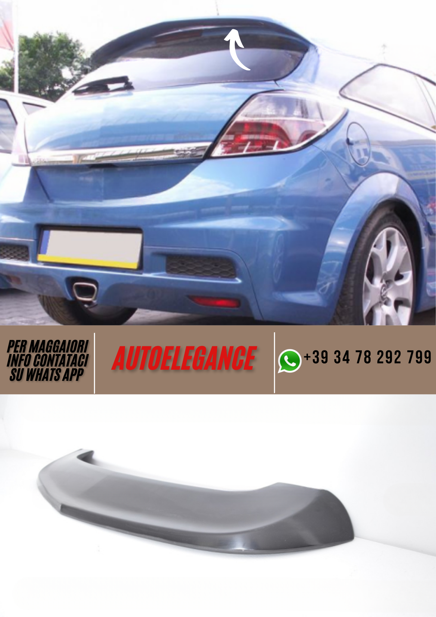 ❤️Spoiler Compatibile per OPEL Astra H GTC Versione 2❤️