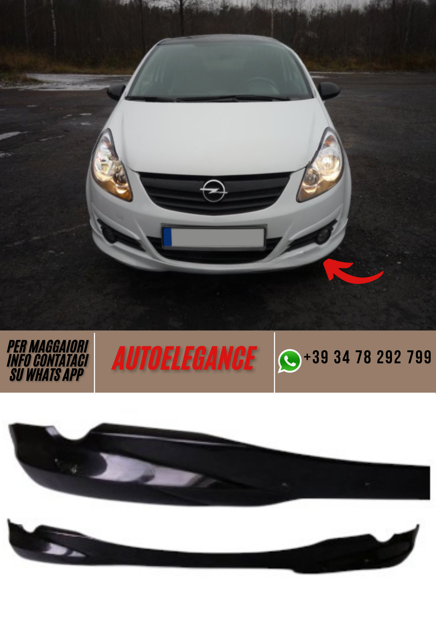 ❤️Spoiler Paraurti Anteriore Compatibile per OPEL Corsa D (2006–2011)❤️ (Copia)