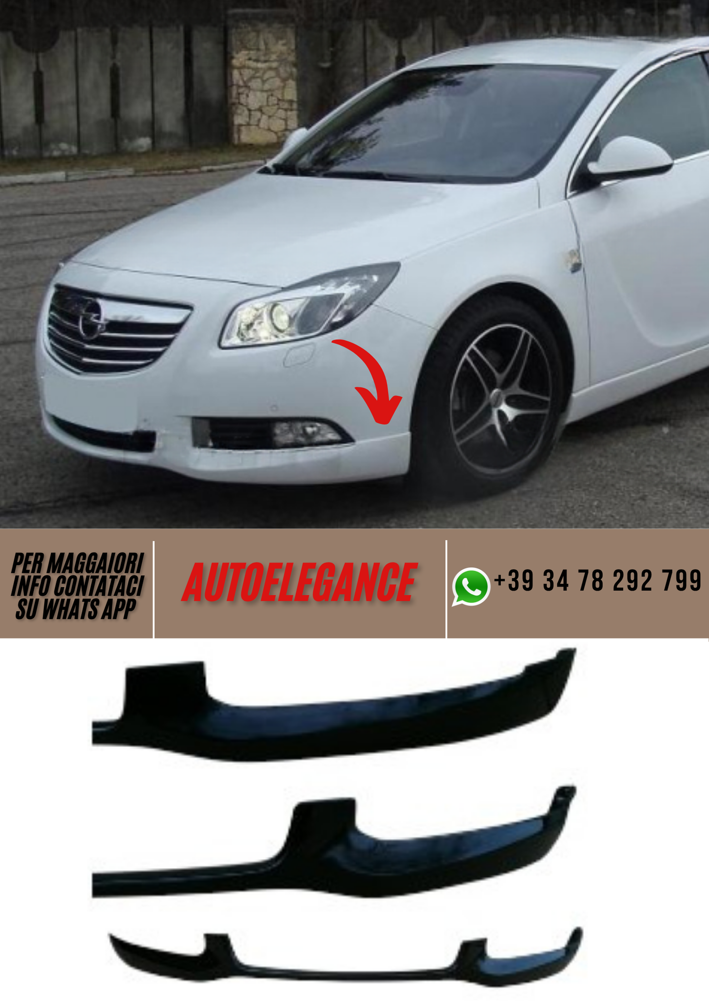❤️Spoiler Anteriore Compatibile per Opel Insignia 2008–2013 – Look Sportivo❤️