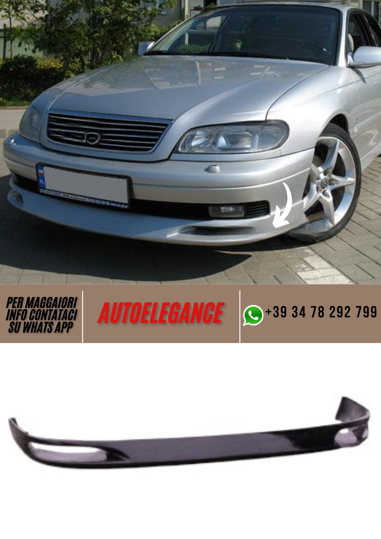 ❤️Spoiler Paraurti Anteriore Compatibile con Opel Omega B Restyling 1999–2003❤️