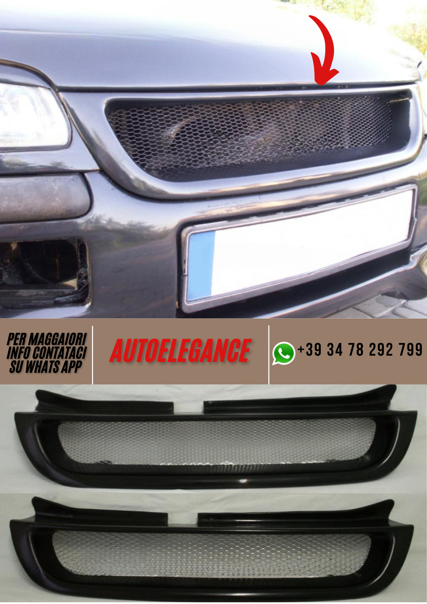 ❤️  Griglia Anteriore Sportiva Compatibile con OPEL Omega B 1994–1999 ❤️