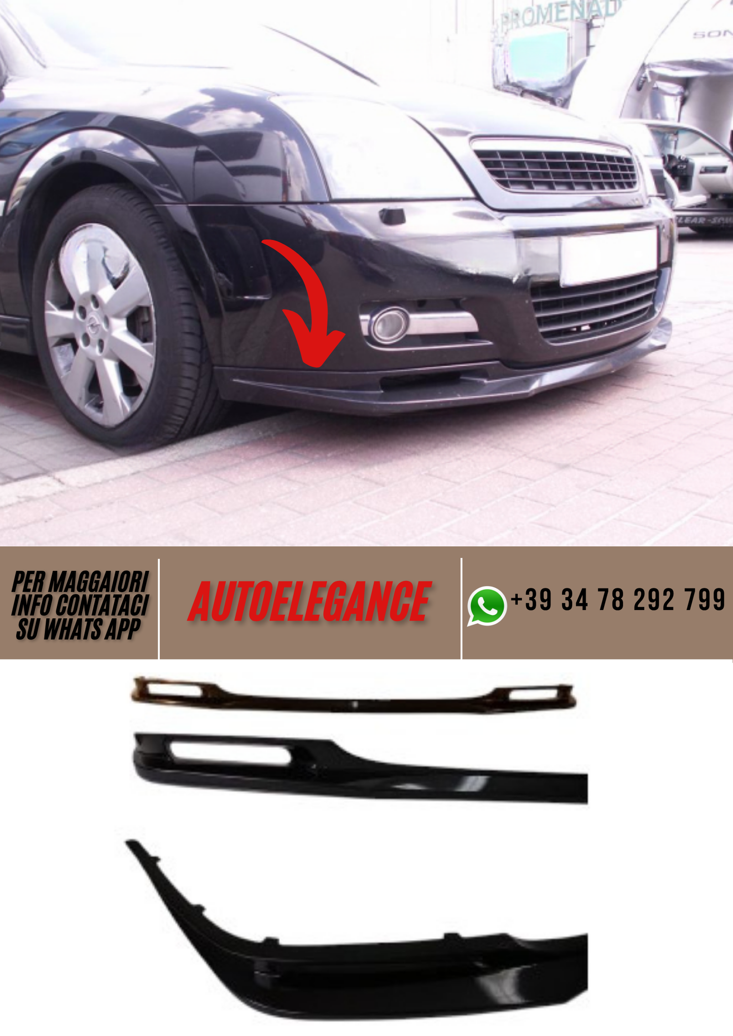 ❤️Spoiler Paraurti Anteriore Compatibile con OPEL Signum 2002–2005 – Estension❤️