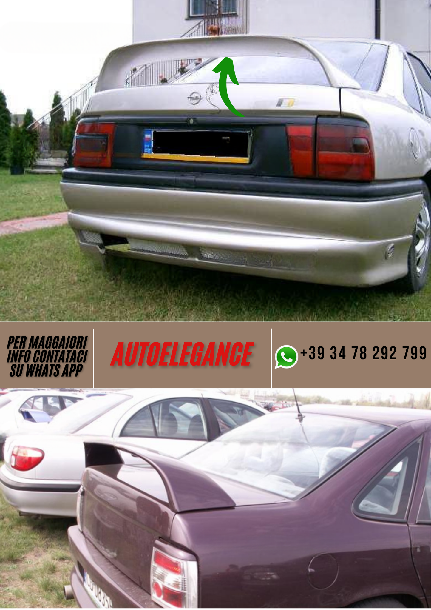 ❤️Spoiler  Compatibile con OPEL Vectra A Berlina 1988–1995 ver 1❤️