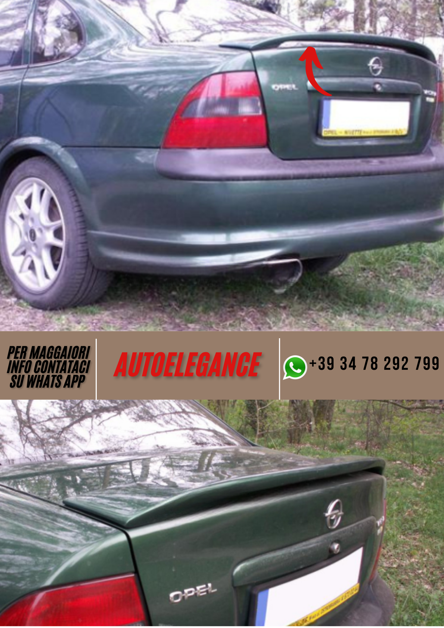 ❤️Spoiler Posteriore Compatibile con OPEL Vectra B Berlina 1995–2000 (Ver. III❤️