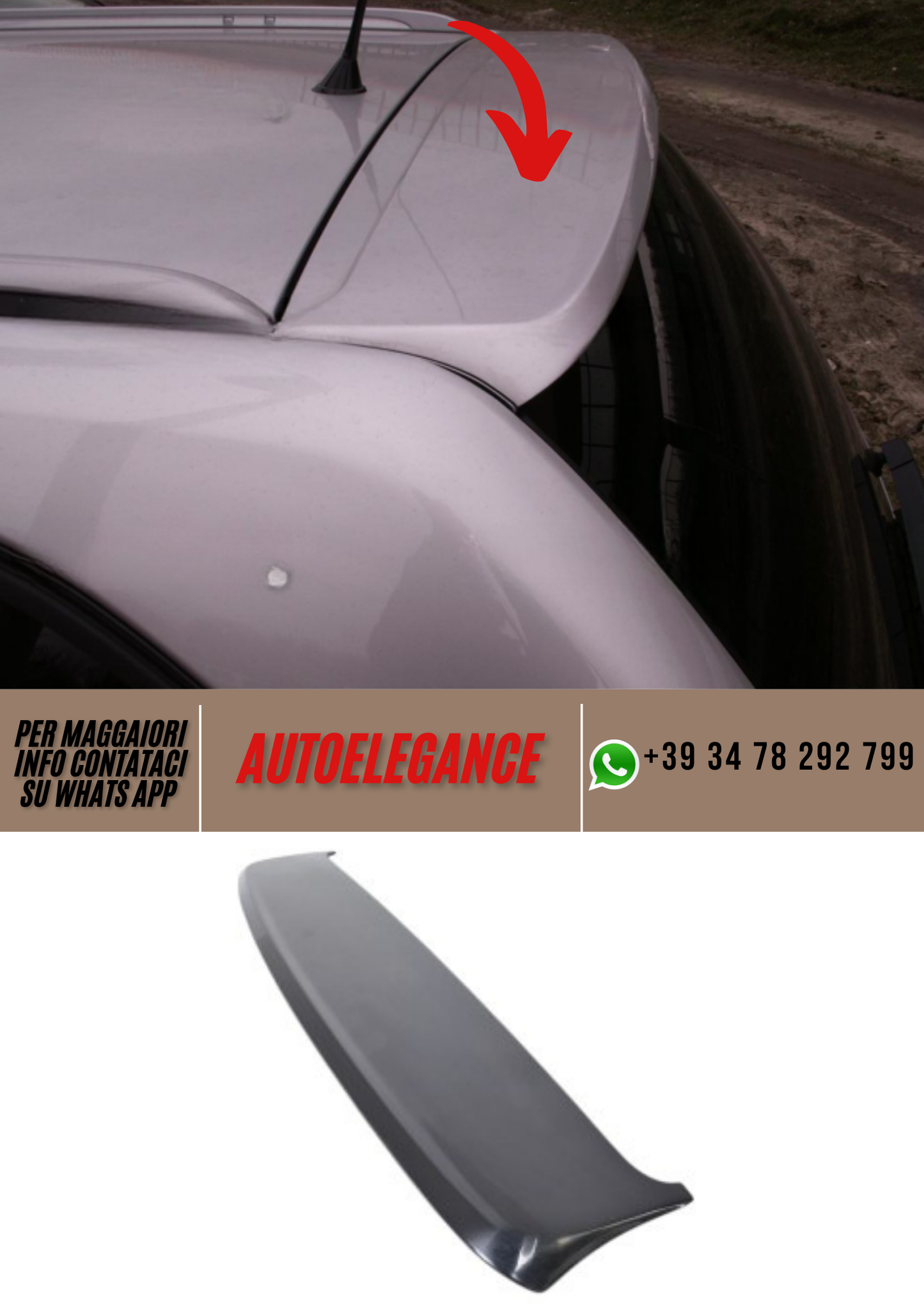 ❤️Spoiler Superiore Finestrino Posteriore Compatibile con OPEL Vectra C SW 200❤️