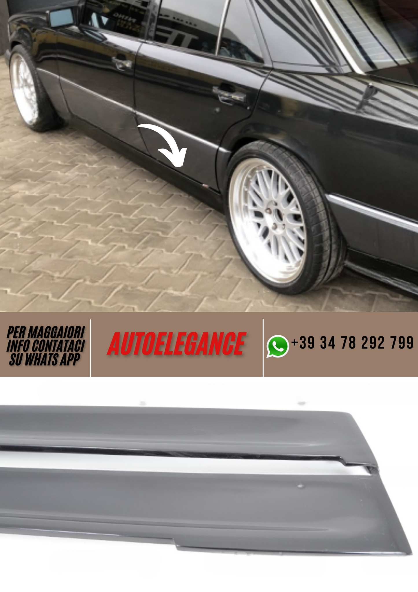 ❤️Minigonne laterali compatibili con MERCEDES W124 / S124 1989–1997❤️