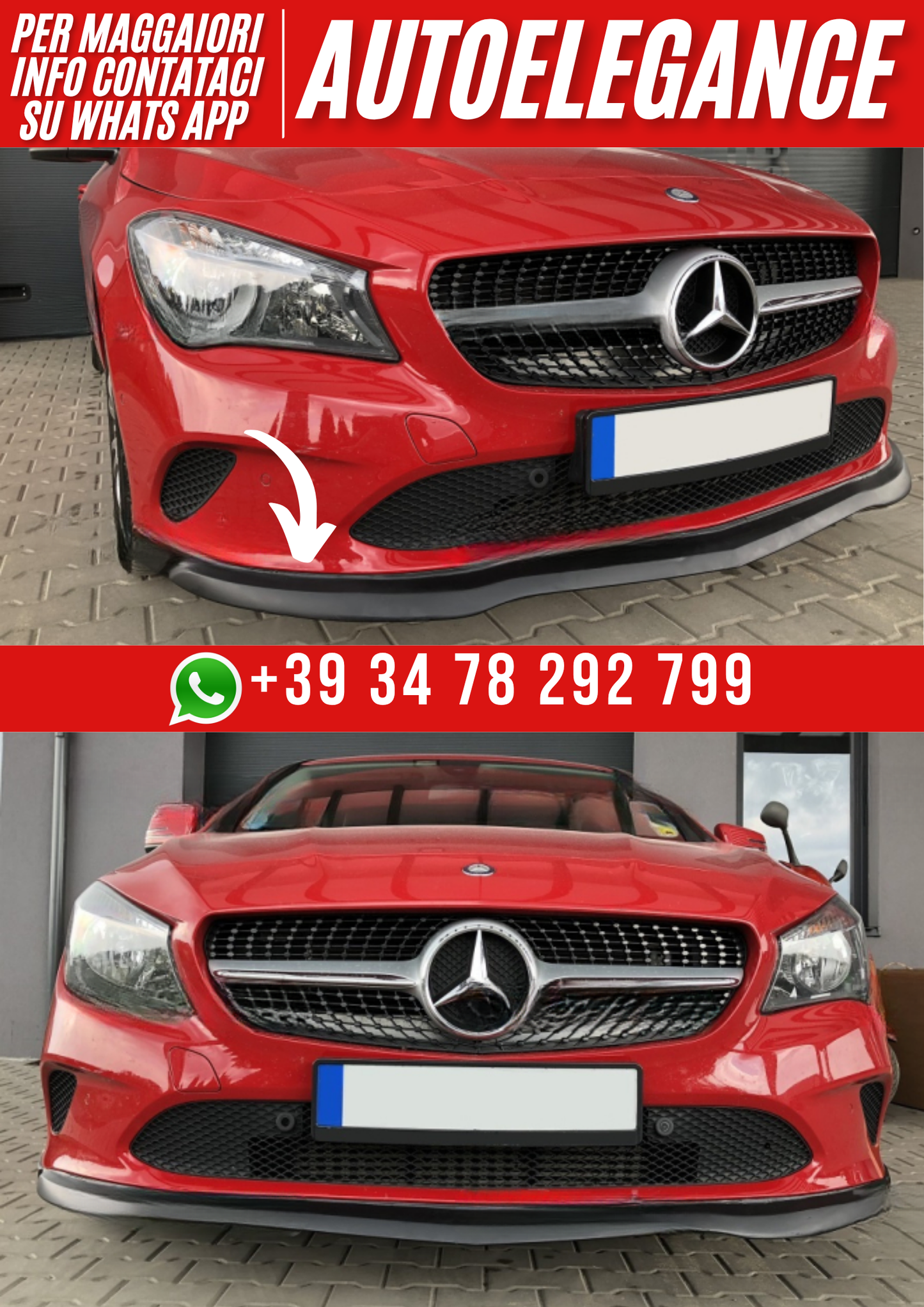 ❤️Splitter sotto paraurti compatibile con MERCEDES CLA C117 / X117 ❤️