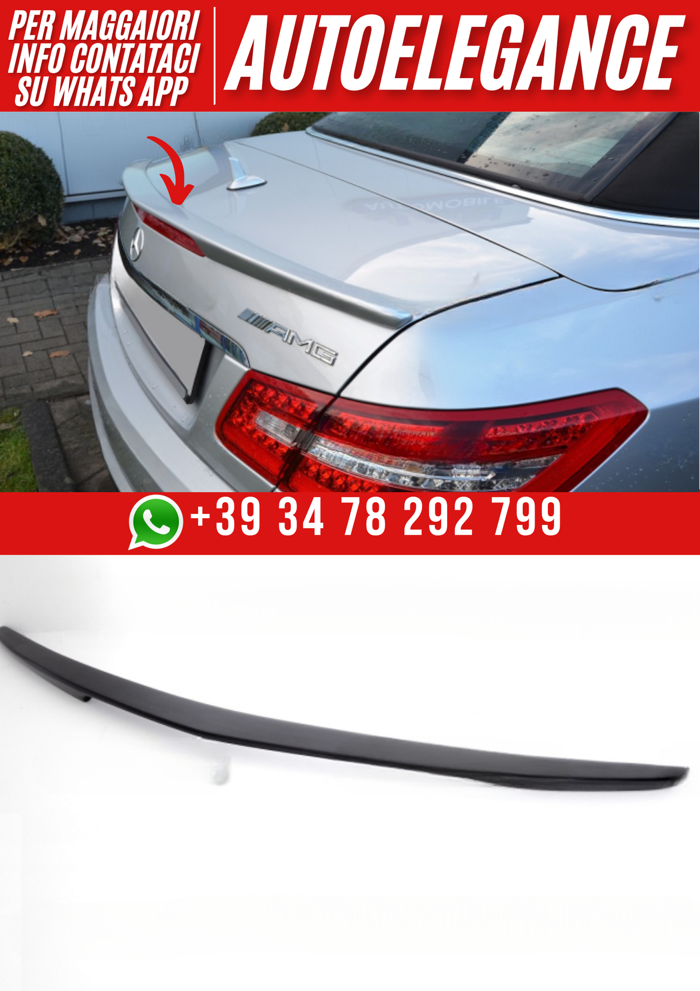❤️Spoiler posteriore compatibile con MERCEDES Classe E W207 Cabrio (2009–2017 ❤️
