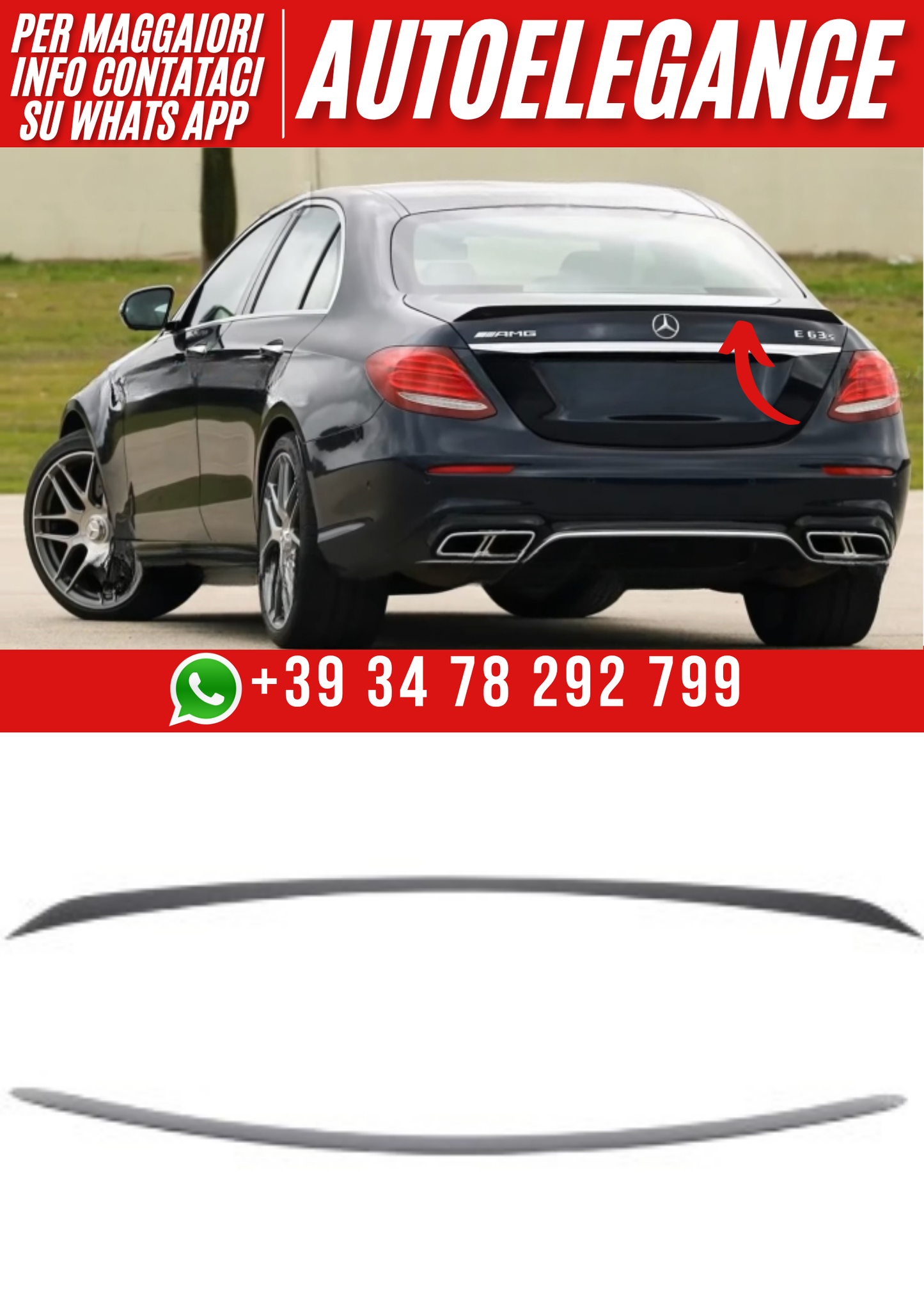 ❤️Spoiler  ver.1 compatibile con MERCEDES Classe E W212 Berlina (200❤️