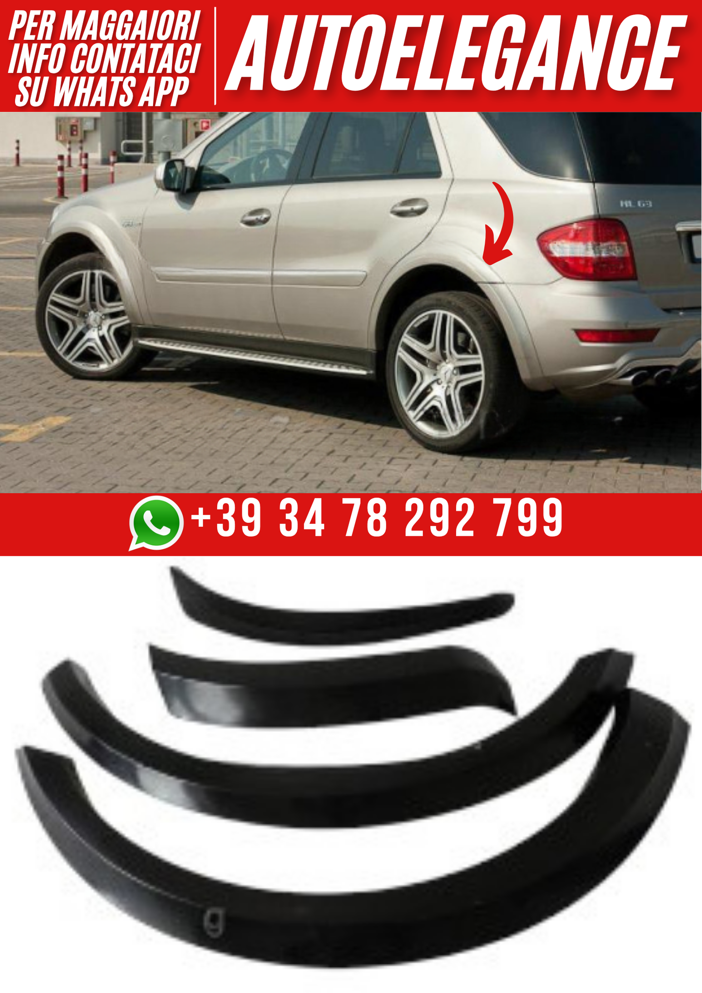 ❤️Set parafanghi compatibili con MERCEDES ML W164 (2005–2011)❤️