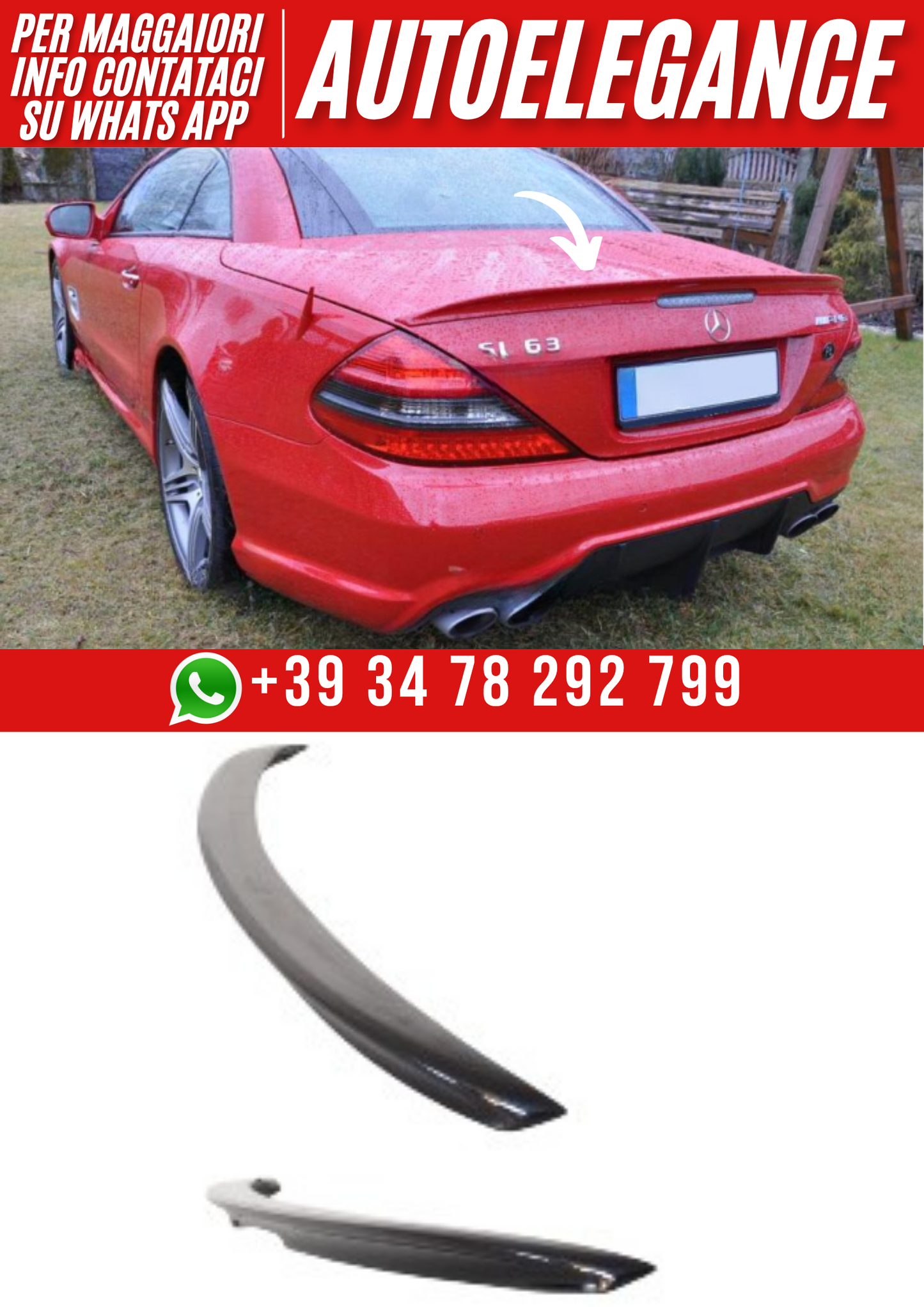 ❤️Spoiler posteriore compatibile con MERCEDES SL R230 (2001–2011)❤️