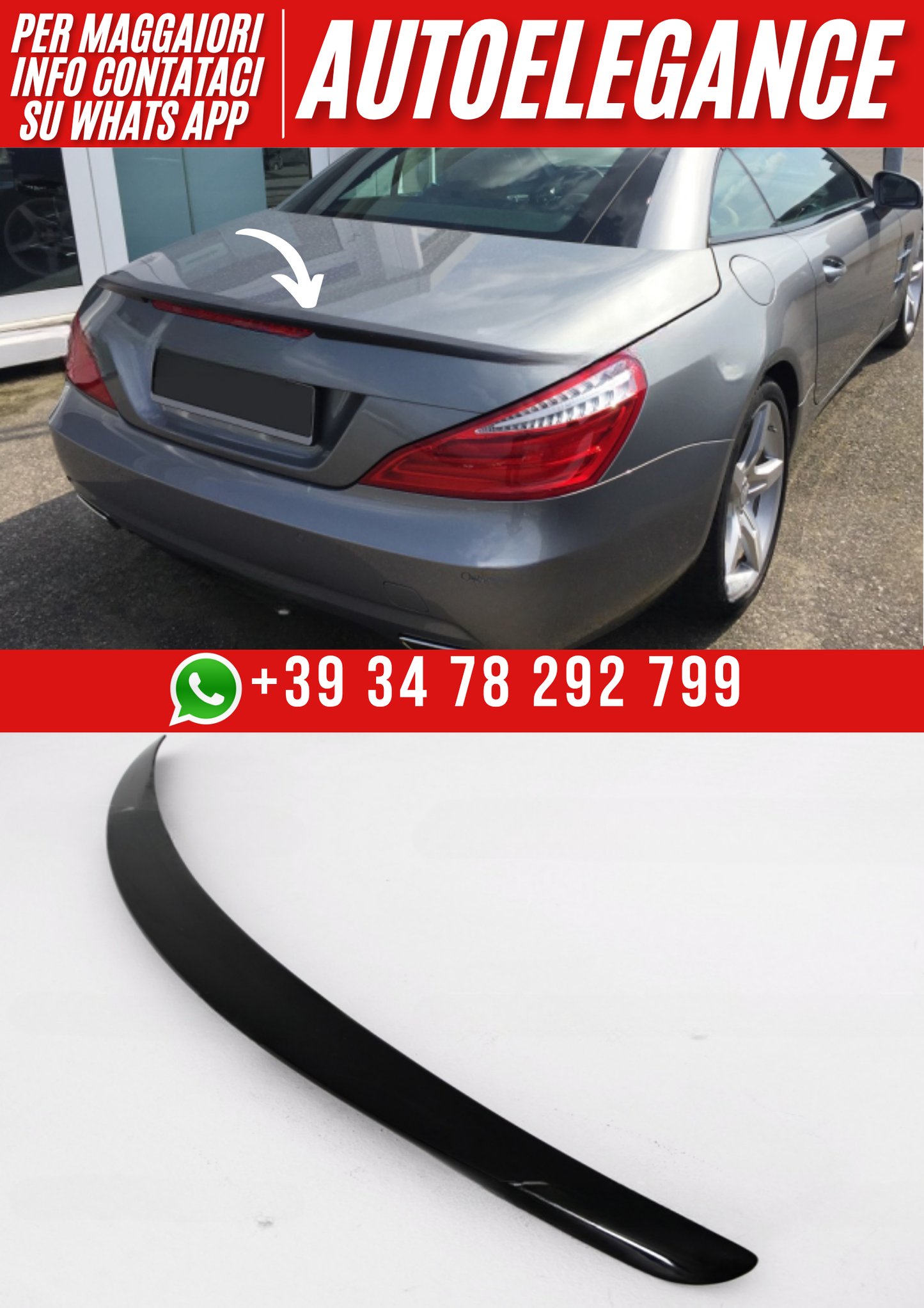 ❤️Spoiler posteriore compatibile con MERCEDES SL R231 (2001–2011)❤️
