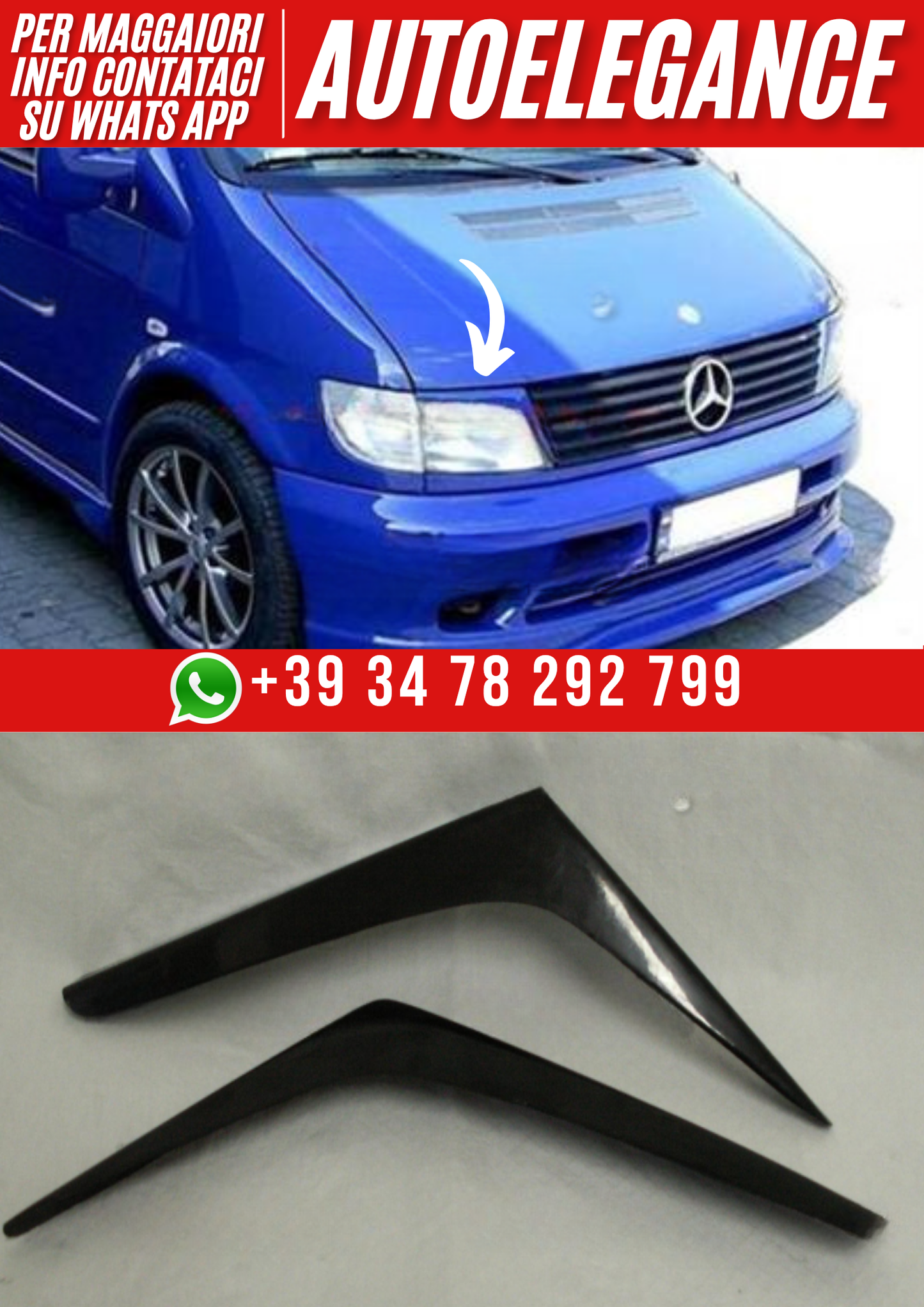 ❤️Palpebre fari compatibili con MERCEDES Vito I W638 (1996–2003)❤️