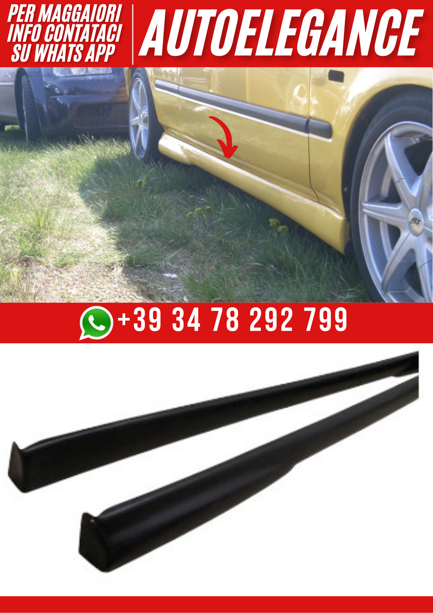 ❤️Minigonne laterali compatibili con HONDA Civic Berlina/Coupé 1992–1995❤️