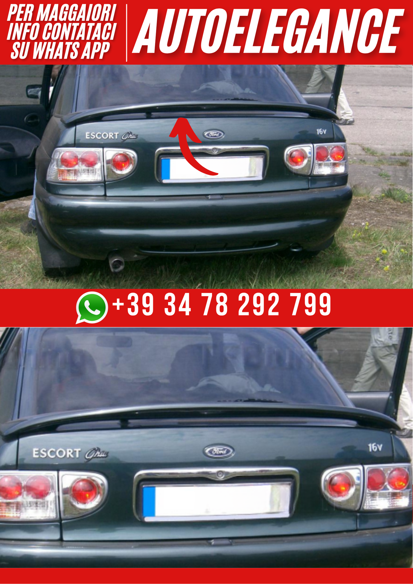❤️Spoiler posteriore compatibile con Ford Escort 1992–2000❤️
