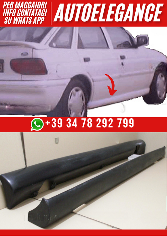 ❤️Minigonne Laterali Spoiler Compatibili con FORD Escort 1992–2000 Ver.1 ❤️