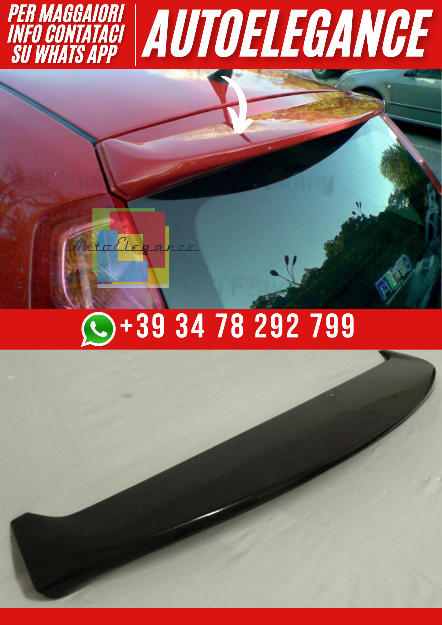 ❤️Spoiler Tetto Compatibile con FIAT Grande Punto 2005–2010❤️