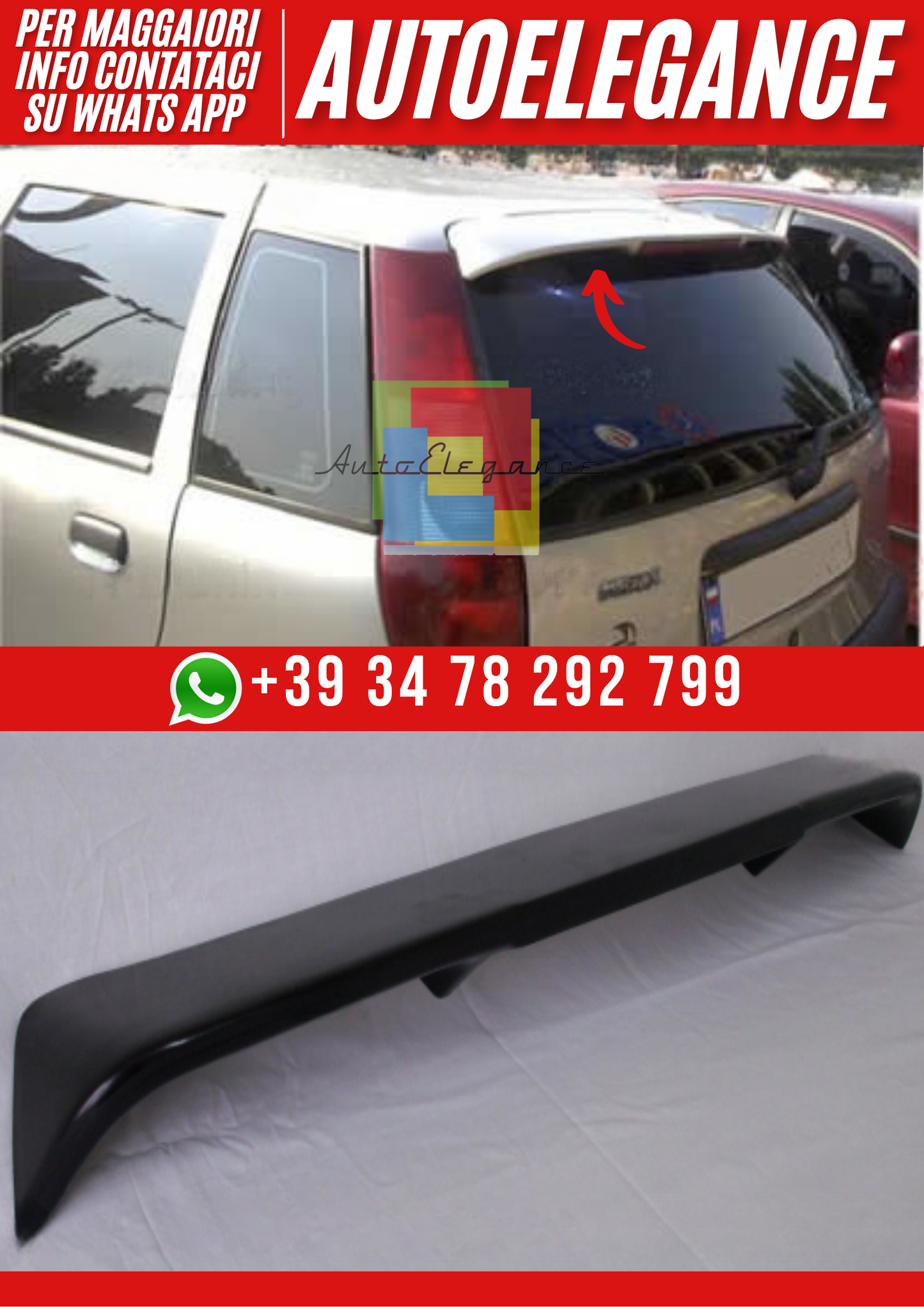❤️Spoiler Posteriore Tetto Compatibile con FIAT Punto I 93–99 ❤️