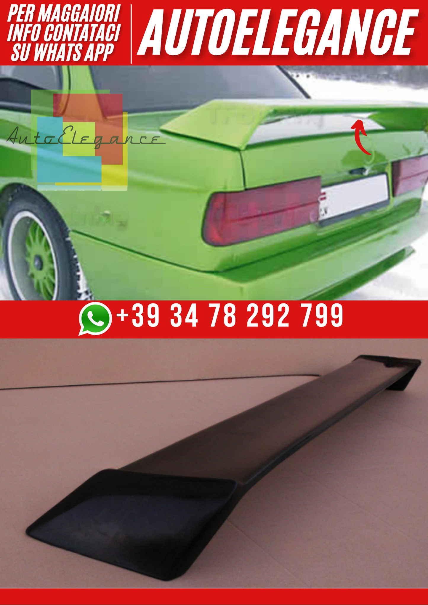 ❤️Spoiler posteriore compatibile con BMW Serie 3 E30 Berlina/Coupé (1982–1994)❤️