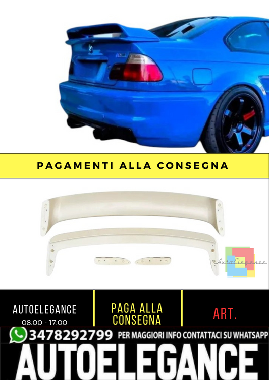 💕 Spoiler Posteriore GT GTR per BMW M3 E46 1997–2006 | Stile Drift Racing 💕