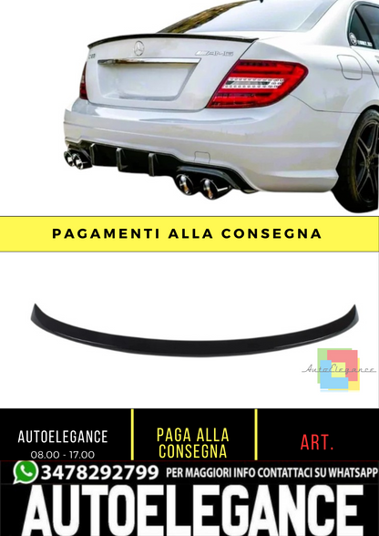 💕 Spoiler Posteriore Nero Lucido per Mercedes Classe C W204 Berlina 💕