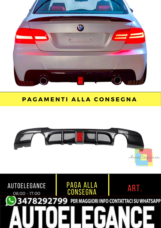 💕 Diffusore Posteriore Carbonio + LED per BMW E92/E93 M Sport Stile 335i 💕