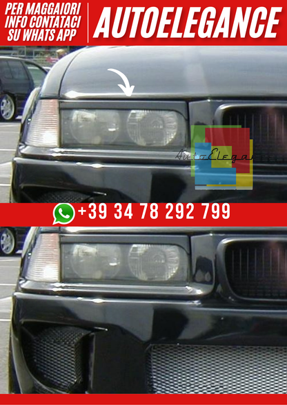 ❤️Palpebre fari anteriori compatibili con BMW Serie 3 E36 1990–2000 (ver. II)❤️