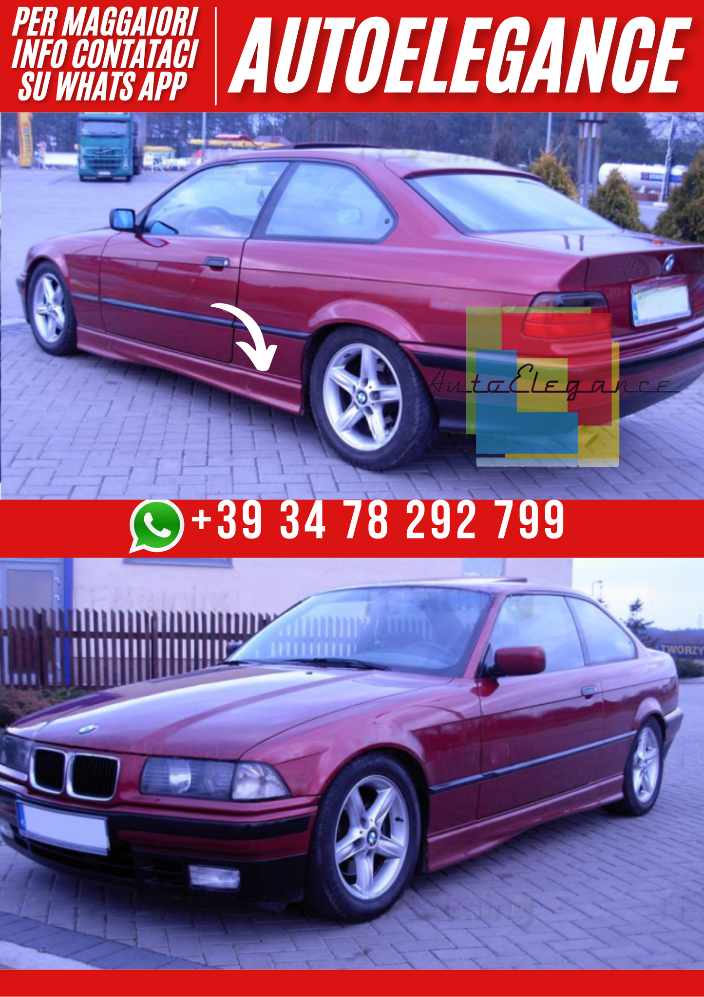 ❤️Minigonne Laterali M-Stile compatibili con BMW Serie 3 E36 Coupe (1990–1999)❤️