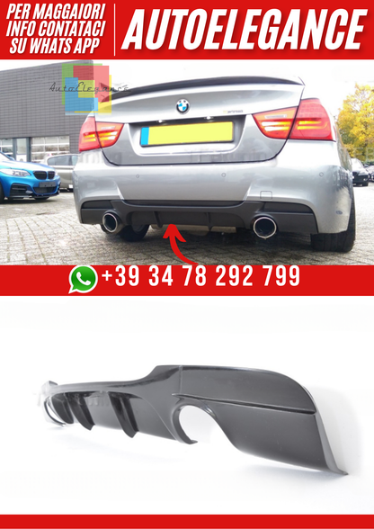 ❤️Diffusore Posteriore Compatibile con BMW E90 E91 M Pack 2 Uscita Scarico❤️