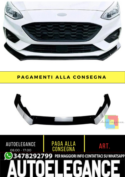💕 Splitter Anteriore Nero Lucido per Ford Focus ST MK4 2019+ 💕