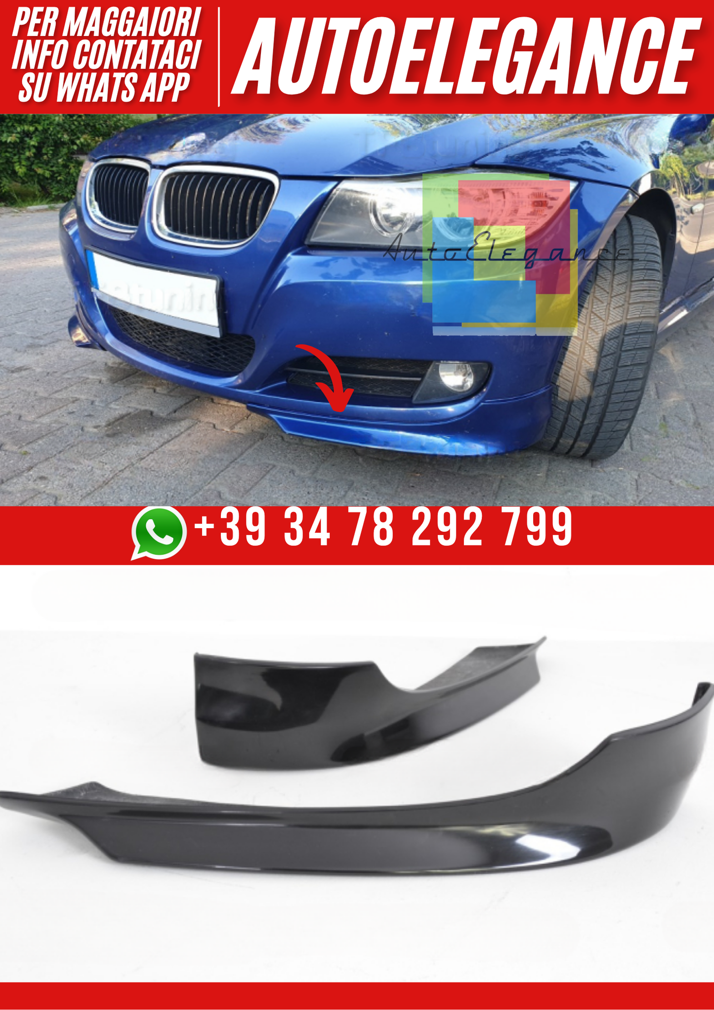 ❤️Splitter Anteriore FLAP Compatibili con BMW E90 E91 Restyling 2008–2011 ❤️