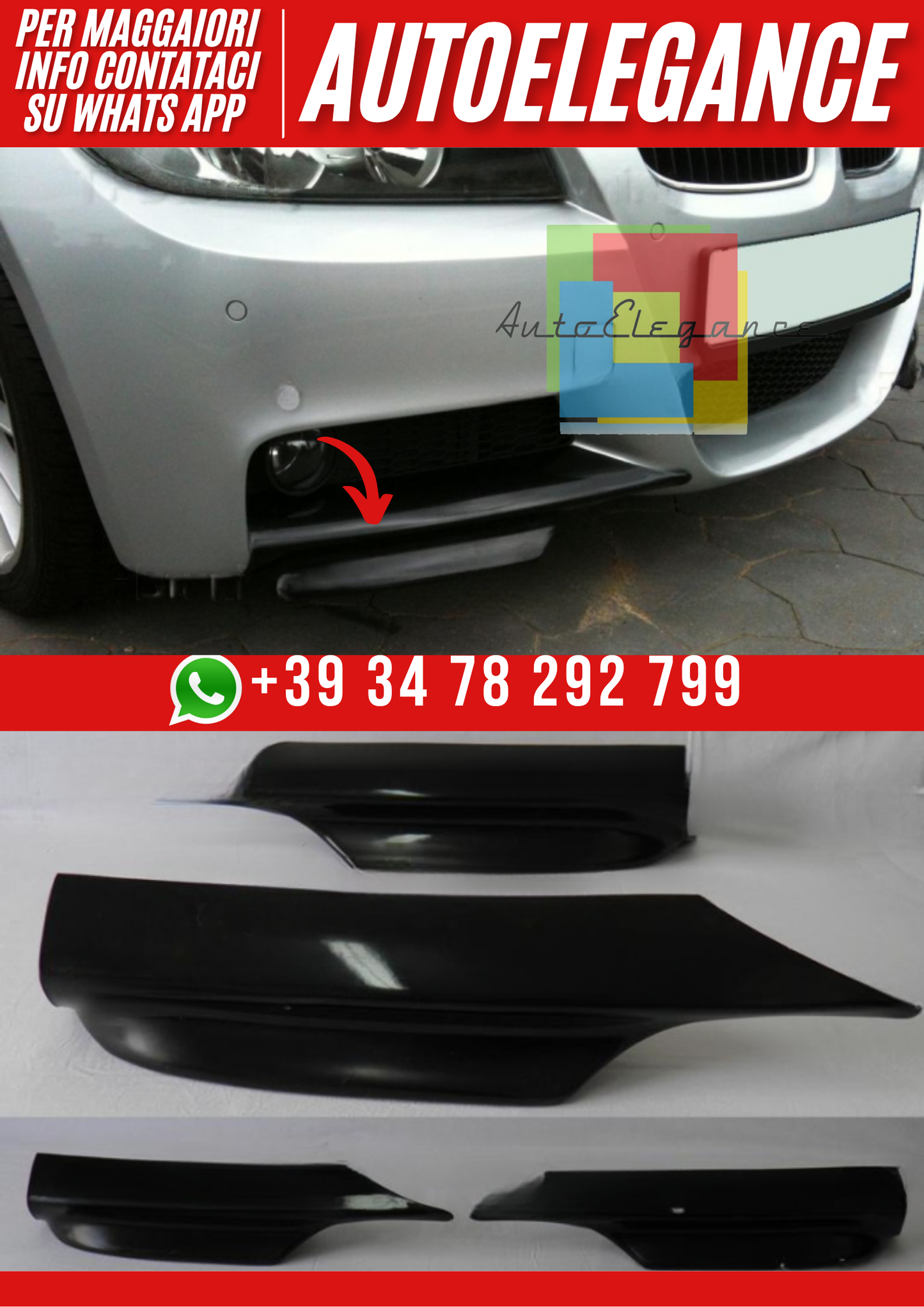 ❤️Splitter Flap Anteriori Compatibili con BMW E90 M Paket 2005–2009❤️
