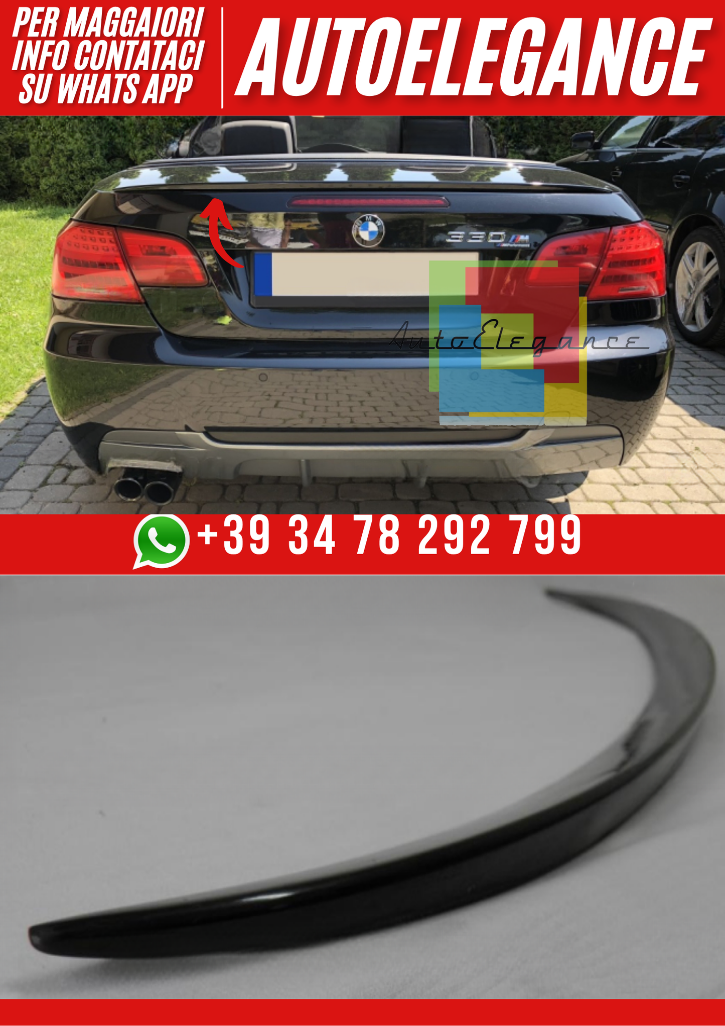 ❤️Spoiler Portellone Posteriore Compatibile con BMW E93 Cabrio ❤️