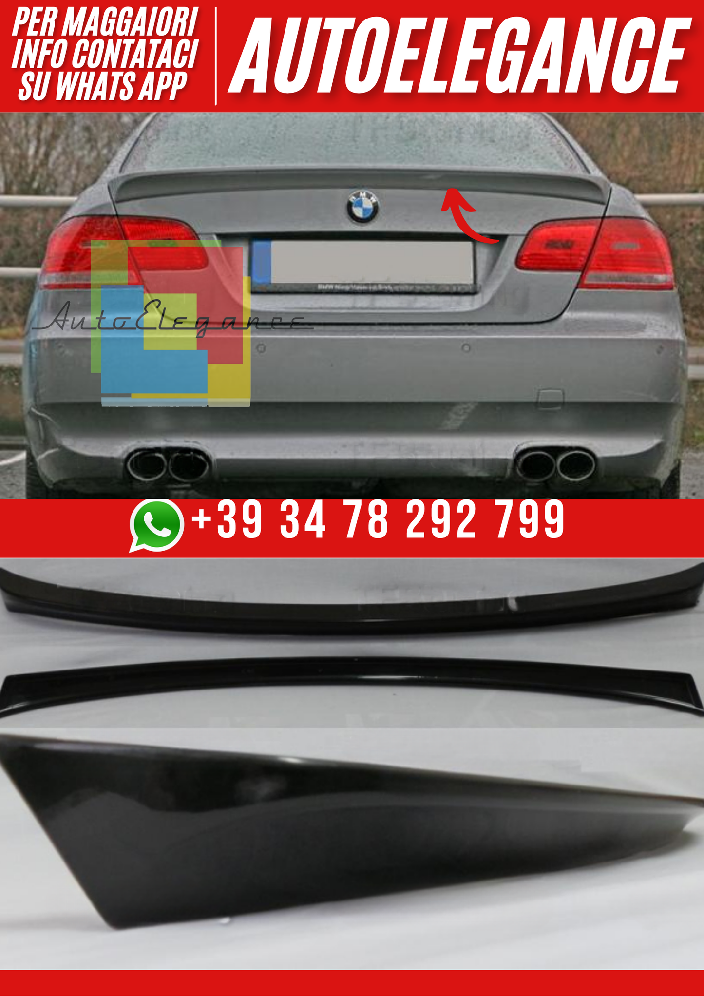 ❤️Spoiler Posteriore  Compatibile con BMW E92 Coupé (2006–2013) Ver II❤️