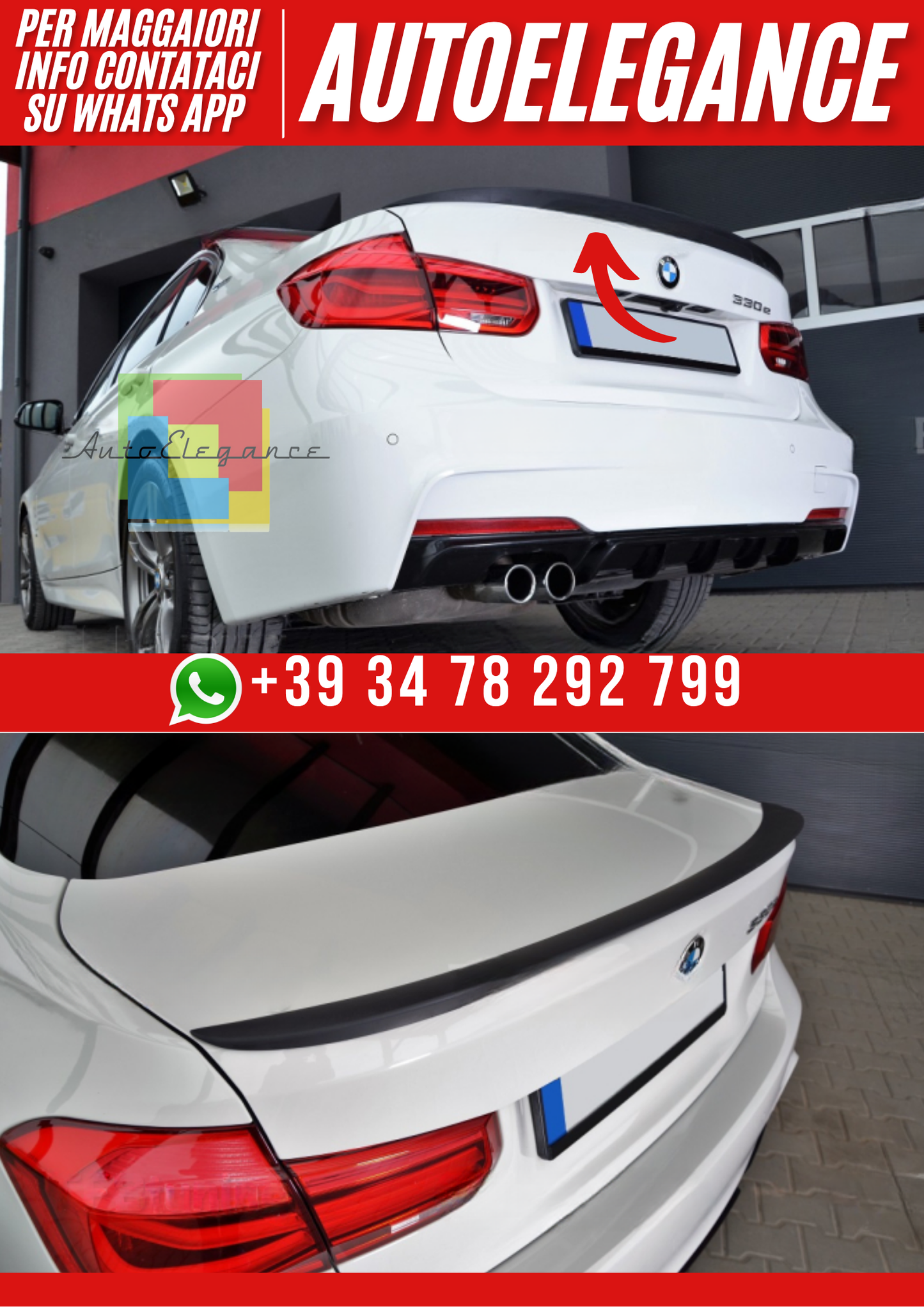 ❤️Spoiler Posteriore BMW Serie 3 F30 M-Pack (Versione 2)❤️