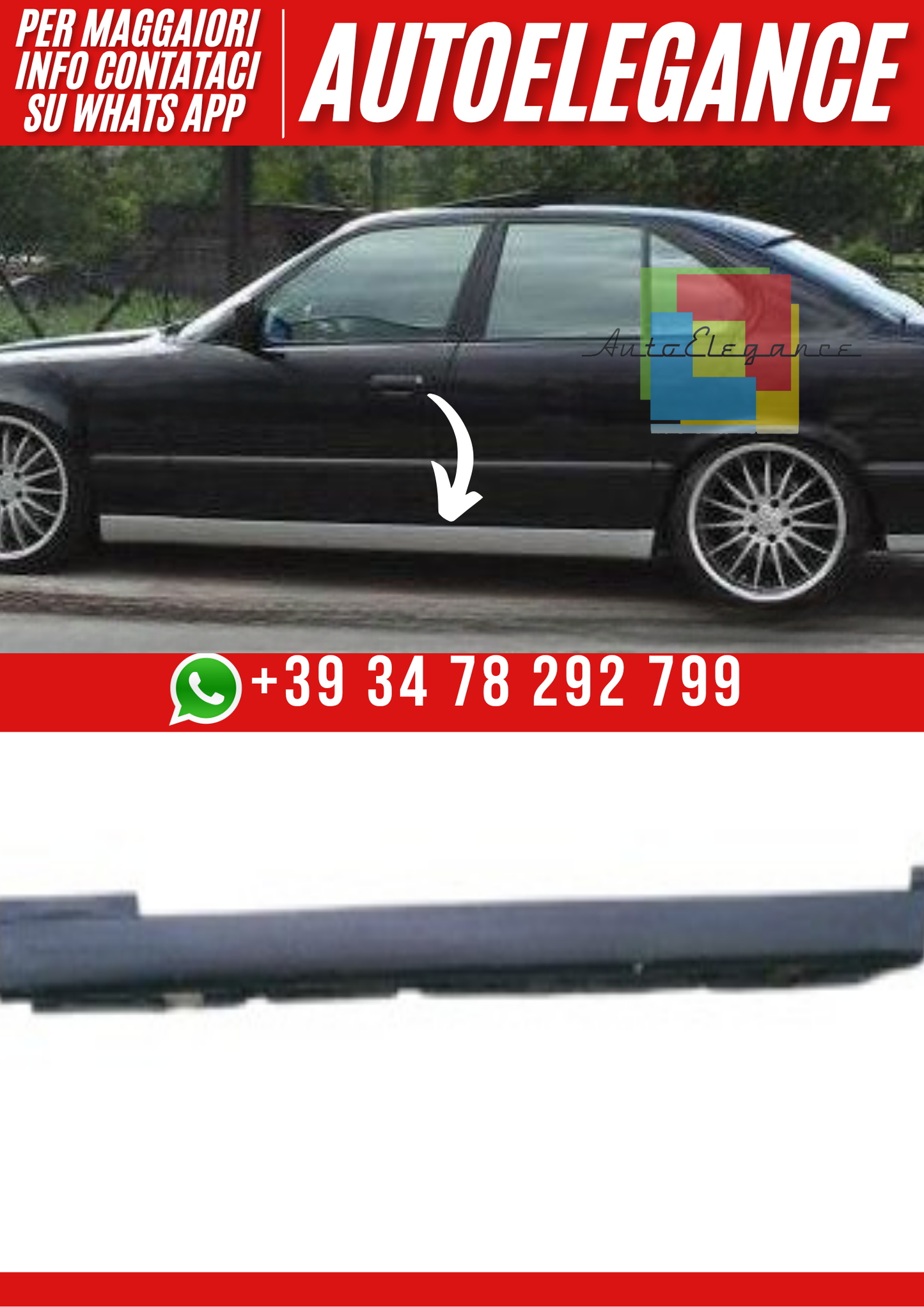 ❤️Minigonne Laterali Compatibili con BMW E34 (1988–1996)❤️
