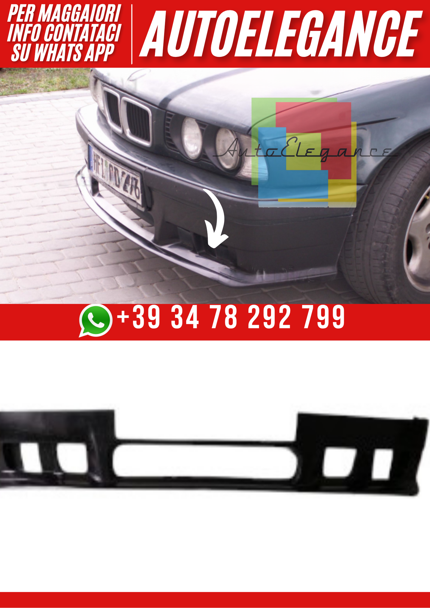 ❤️Spoiler Anteriore Compatibile con BMW Serie 5 E34 (1988–1996)❤️