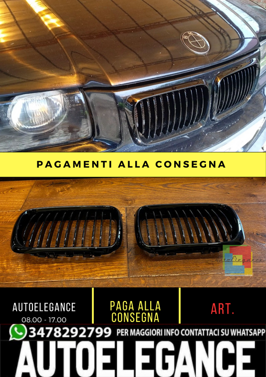 💖 GRIGLIA ADATTO PER Serie 3 E36 1996-1998 NERO LUCIDO SINGOLA FASCIA 💖