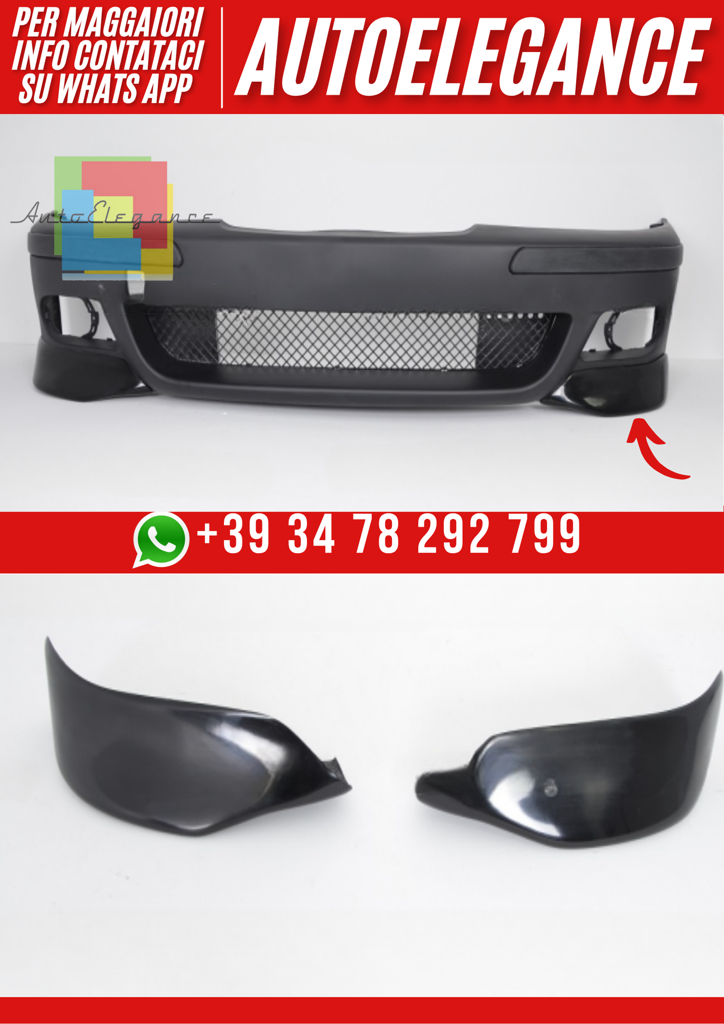❤️ Splitter  Paraurti Anteriore BMW Serie 5 E39 M-Pack / M5  (1995–2003) ❤️