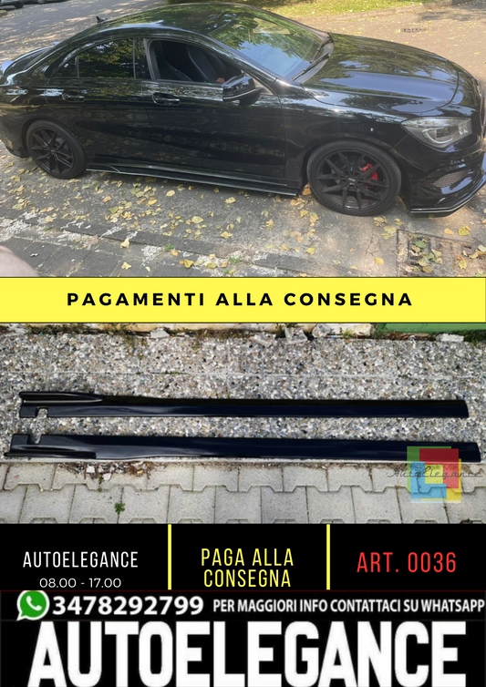 SPLITTER SOTTO MINIGONNE LATERALI ABS NERO LUCIDO ADATTO PER MERCEDES CLA C117